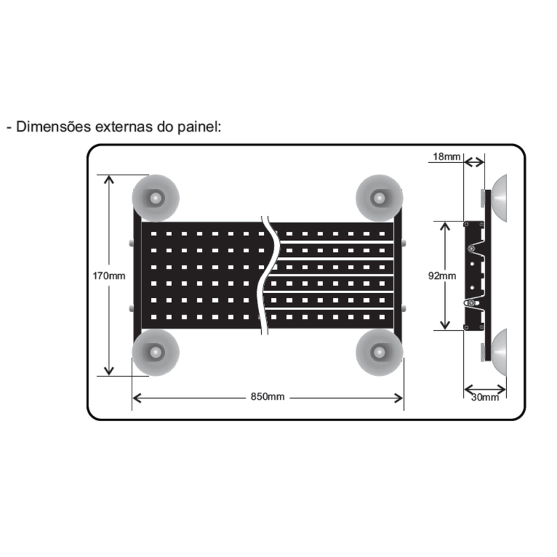 Letreiro LED 6 Linhas Climatizar Caminhão Ônibus 90cm