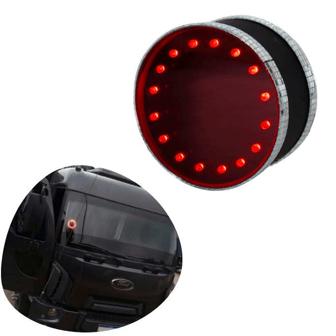 Canhão LED Vermelho 12/24V Cabine Caminhão Grande