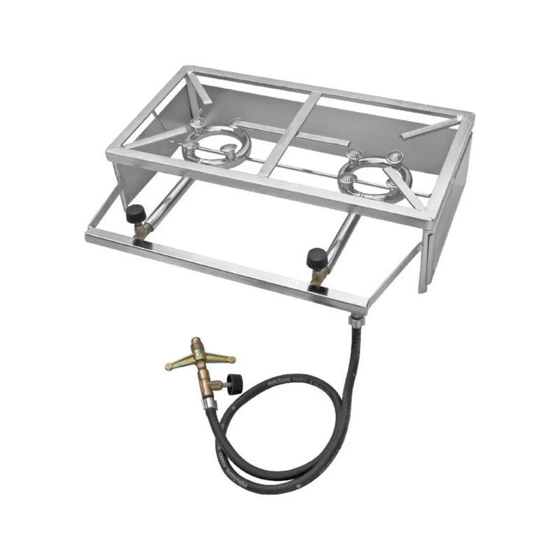 Fogareiro 2 Bocas Caminhão Camping Aço Zincado 44cm