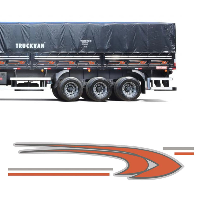 Faixa Adesivo Carreta Mercedes-Benz 1938 Laranja 27pcs