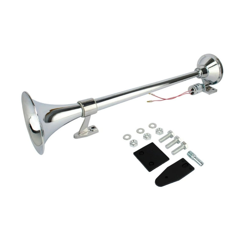 Buzina Marítima Cromada 64cm 12/24V para Caminhão