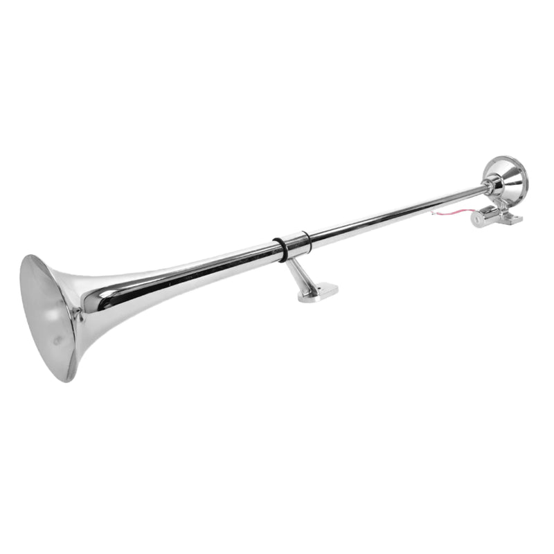 Buzina Marítima 1m 12/24V Ferro Cromado - Kit Completo