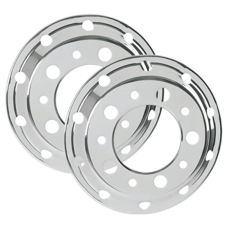 Calota Americana Dianteira Silver Aro 22,5 Inox - Par