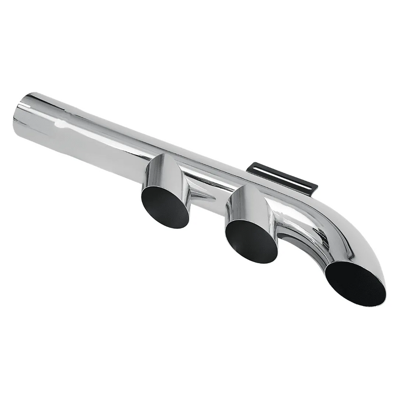 Escapamento Lateral 3 Saídas Reto 4" Cromado Caminhão