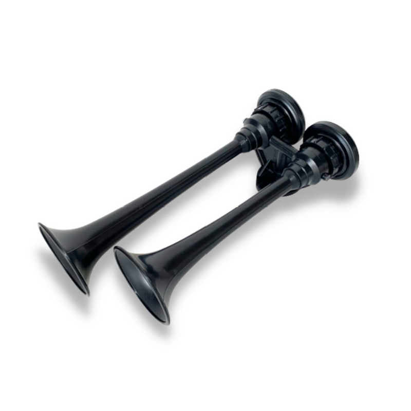 Buzina Dupla a Ar Plástico Preto - Regulagem Intensidade