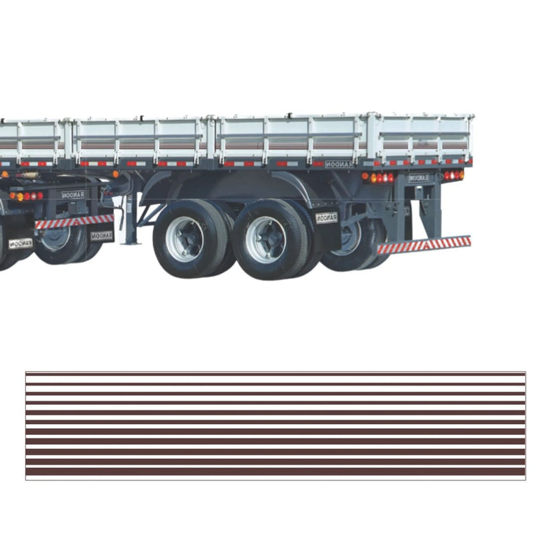 Faixa Adesiva Carreta Scania 112 Marrom 27 Peças