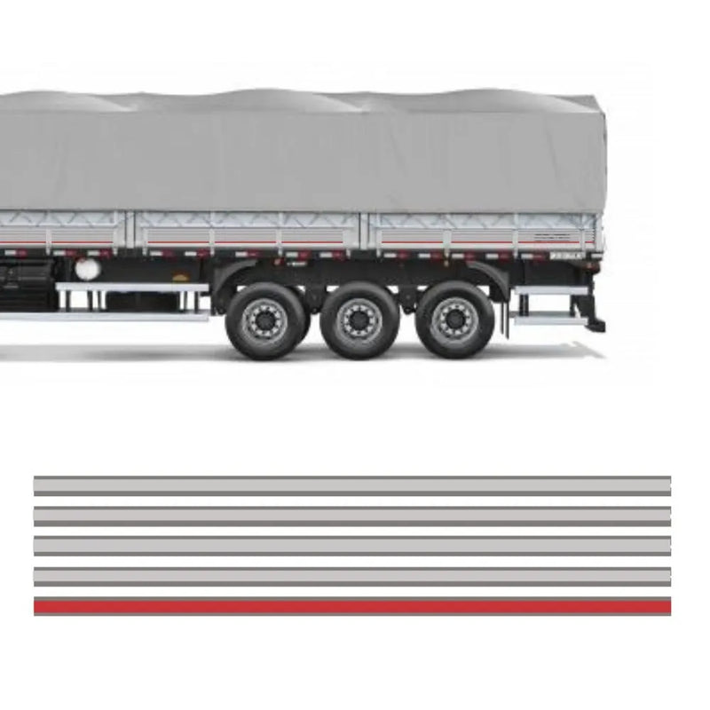 Faixa Adesiva Carreta Volvo Bege Cromo 27 Peças Completa
