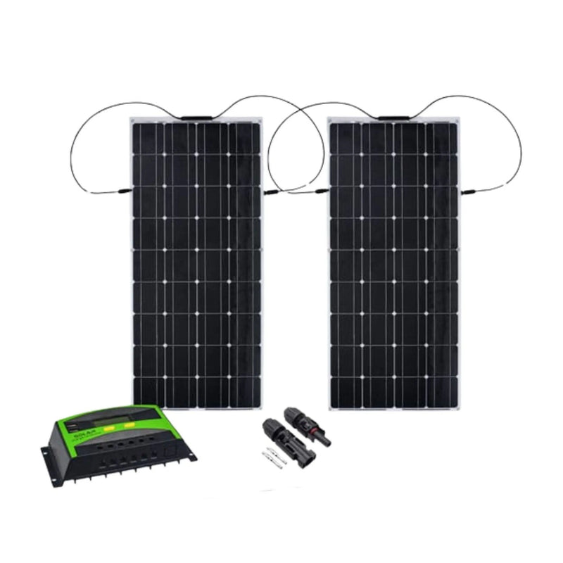 Kit Painel Solar 200W Flexível Caminhão Carreta 12V/24V