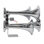 Buzina de Trem 4 Cornetas Cromadas 12/24V Caminhão