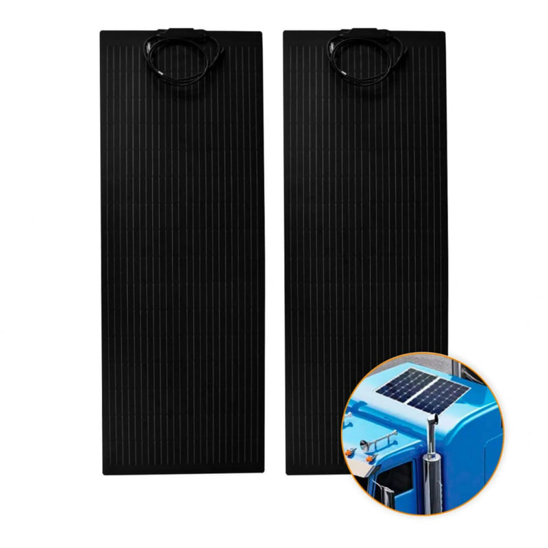 Kit Placa Solar 200W Caminhão MPPT Bluetooth Resfri Ar