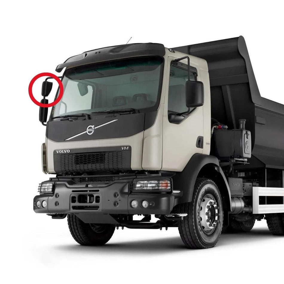 Vidro Espelho Retrovisor Auxiliar Volvo VM 2006+ c/ Base
