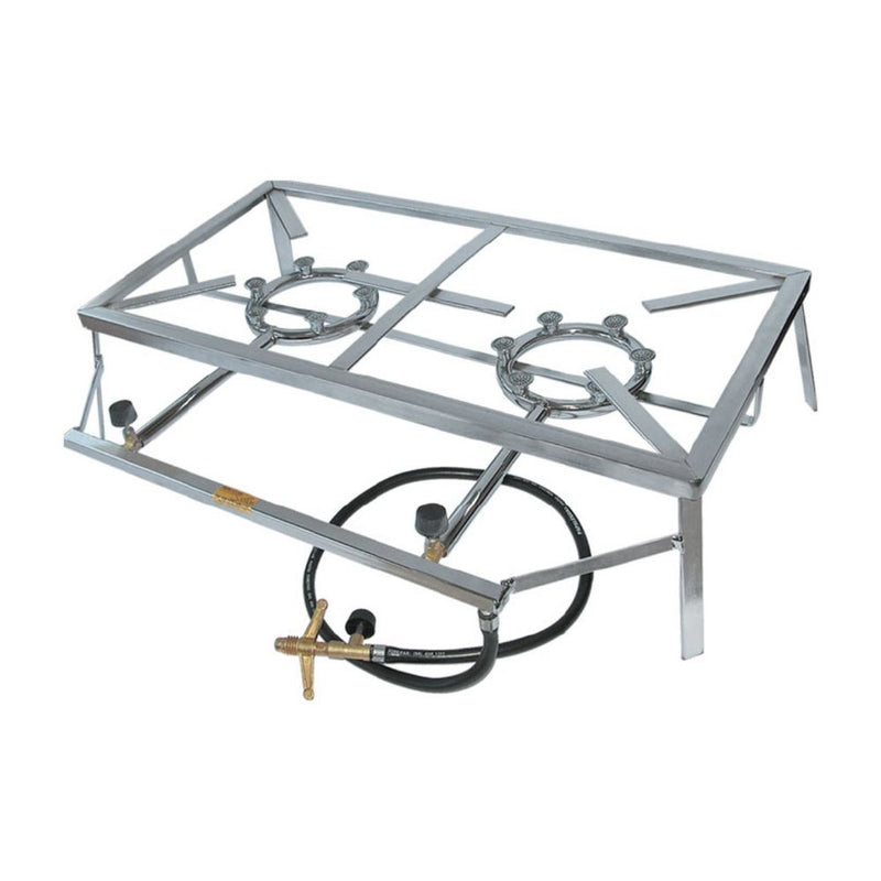 Fogareiro 2 Bocas Caminhão Camping Alta Pressão 63cm