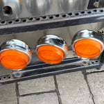 Conjunto 3 Foguinhos Cromado LED Amarelo Caminhão