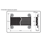 Letreiro LED 6 Linhas Climatizar Caminhão Ônibus 90cm