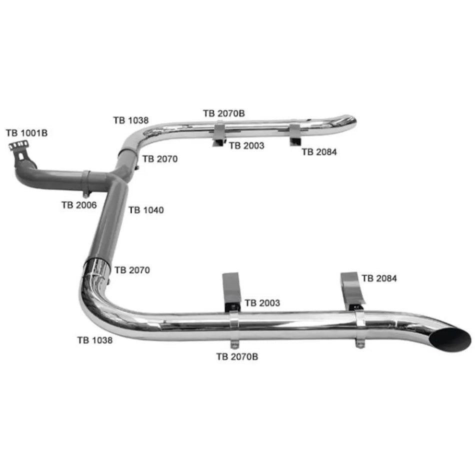 Kit Escapamento Cromado Duplo Scania P G R 2008-2011 Euro 3