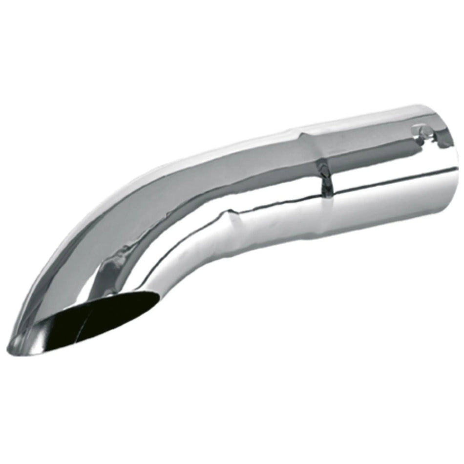 Ponteira Cromada Longa Curva Escapamento Caminhão