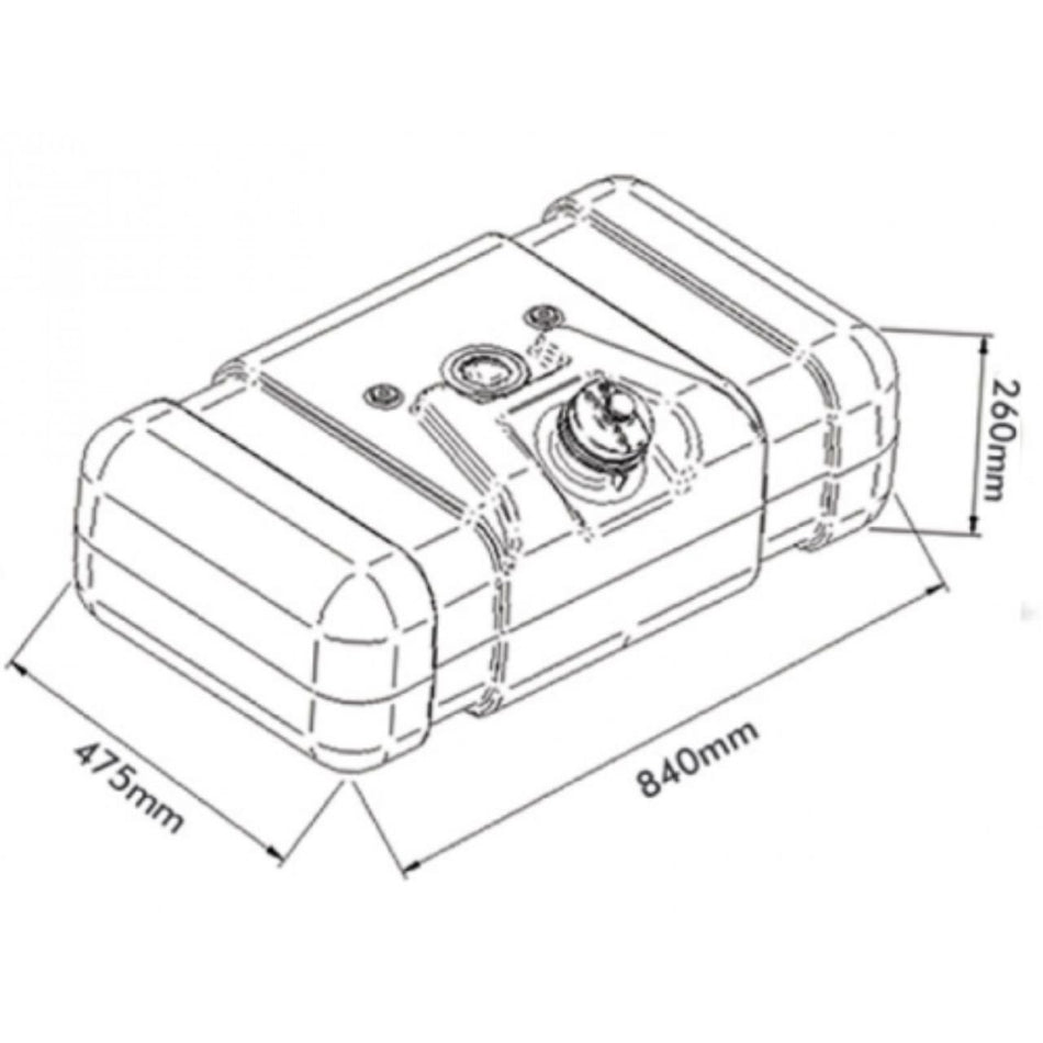 Tanque Combustível 80L Mercedes-Benz 608D 608E Plástico