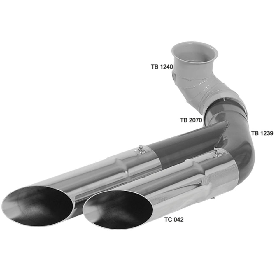 Kit Escapamento Duplo Ponteira Cromada Scania P G R 2012-2018