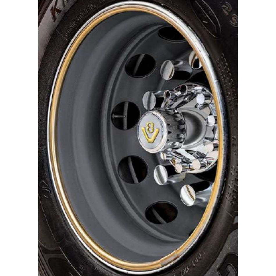 Acabamento Dourado Borda da Roda Aro 22 Caminhão