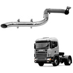Escapamento Cromado Scania T R 114 124 4½" Até 2000 Direito