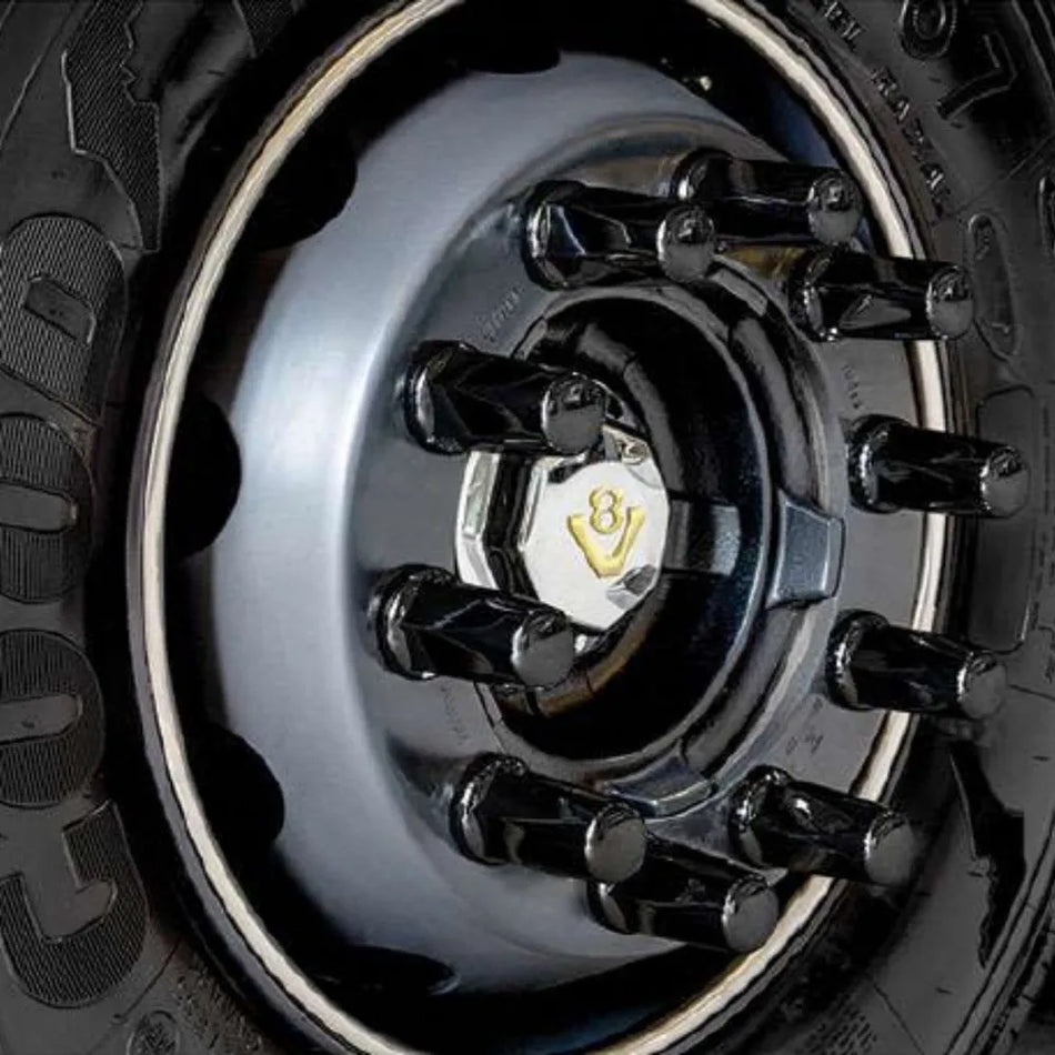 Capa Porca Roda Belga Black 32mm 33mm - 10 Unidades