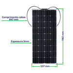 Kit Painel Solar 200W Flexível Caminhão Carreta 12V/24V