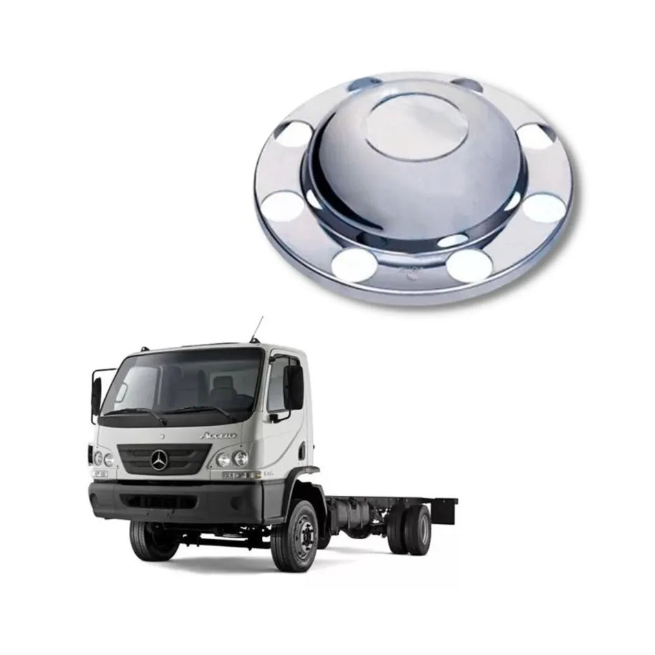 Tampa Cubo Tração Mercedes-Benz Accelo Cromada ABS