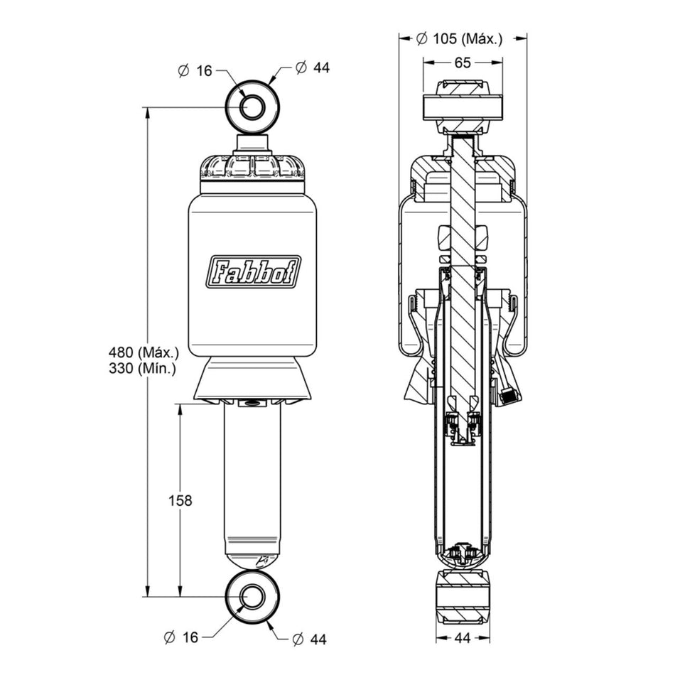 Conjunto Molas Pneumáticas Cabine Iveco Eurotech Traseira