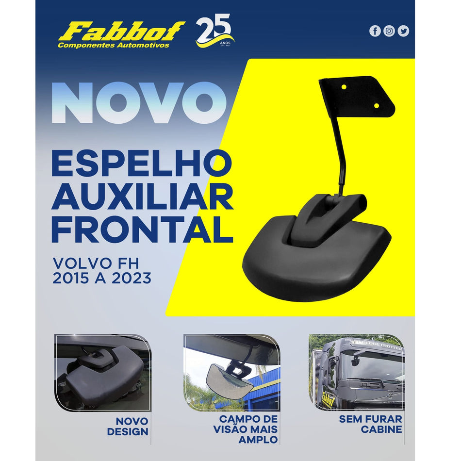 Espelho Auxiliar Frontal Volvo FH 2015 a 2023 Fabbof