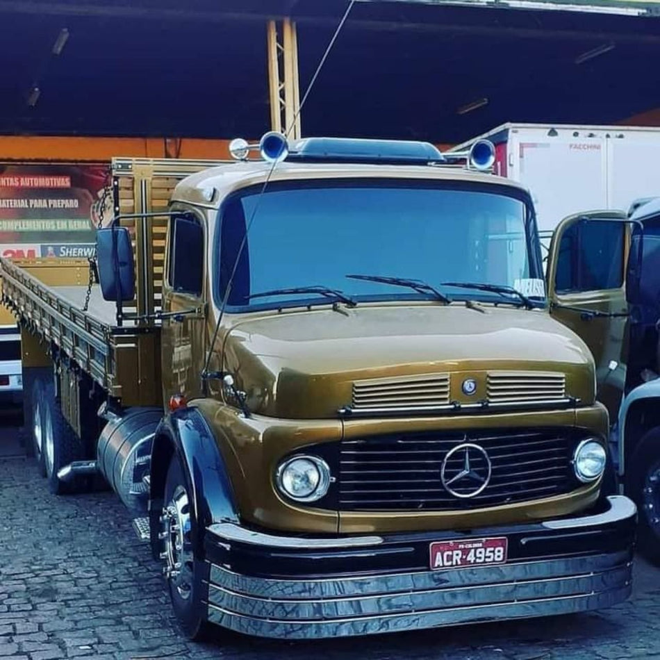 Lâmina Cromada Para-choque Argentino Bepo MB Scania