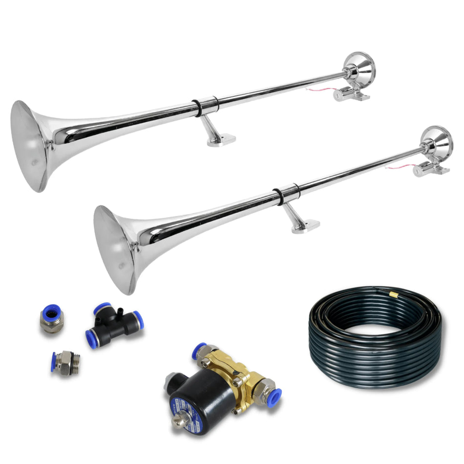 Kit Buzina Marítima 1m com Válvula Solenoide 12mm Caminhão