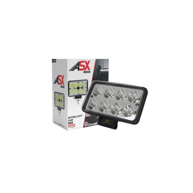 Farolete Retangular Worklight 24W 8 LEDs Bivolt Caminhão