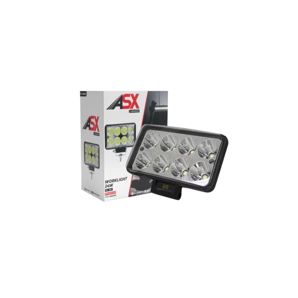 Farolete Retangular Worklight 24W 8 LEDs Bivolt Caminhão
