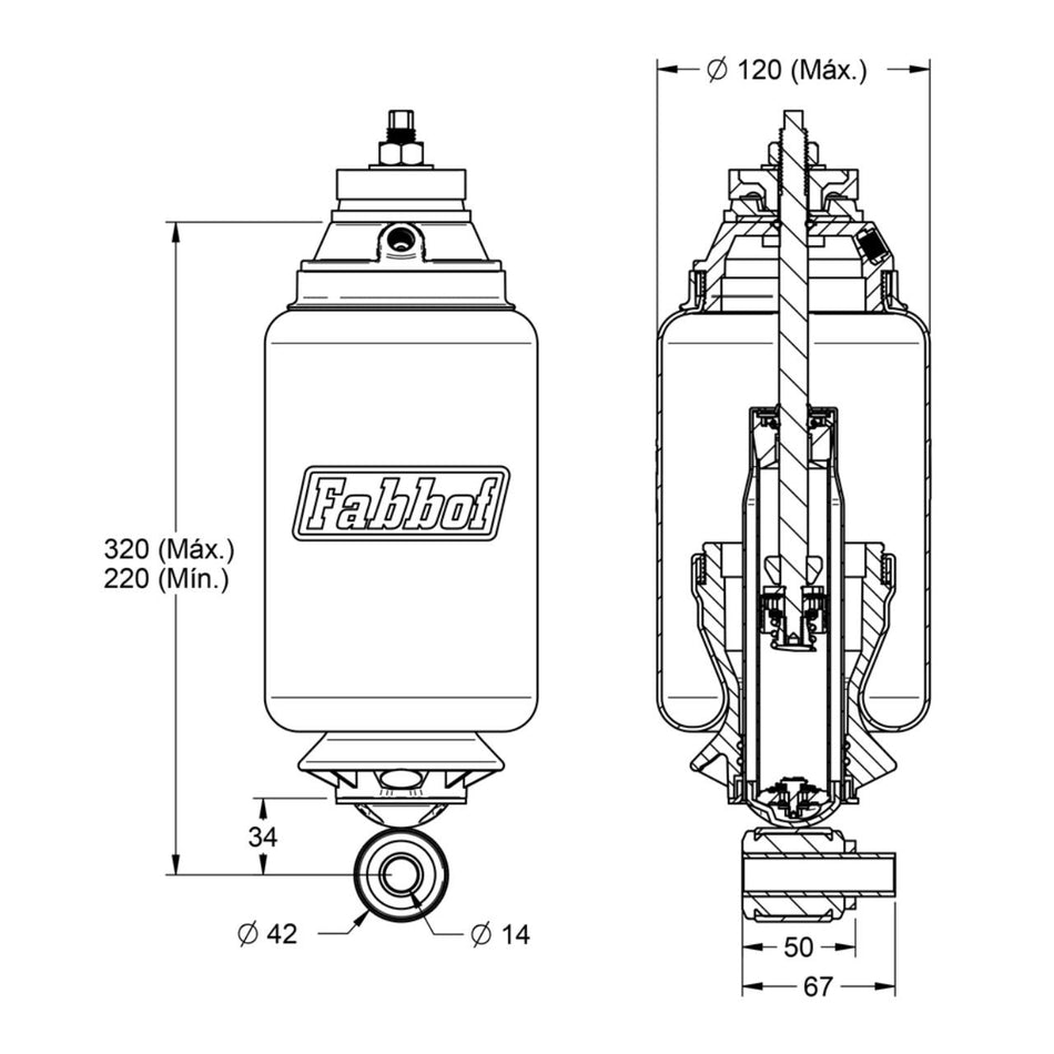 Molas Pneumáticas Cabine Volvo FH 2004-2009 Dianteira