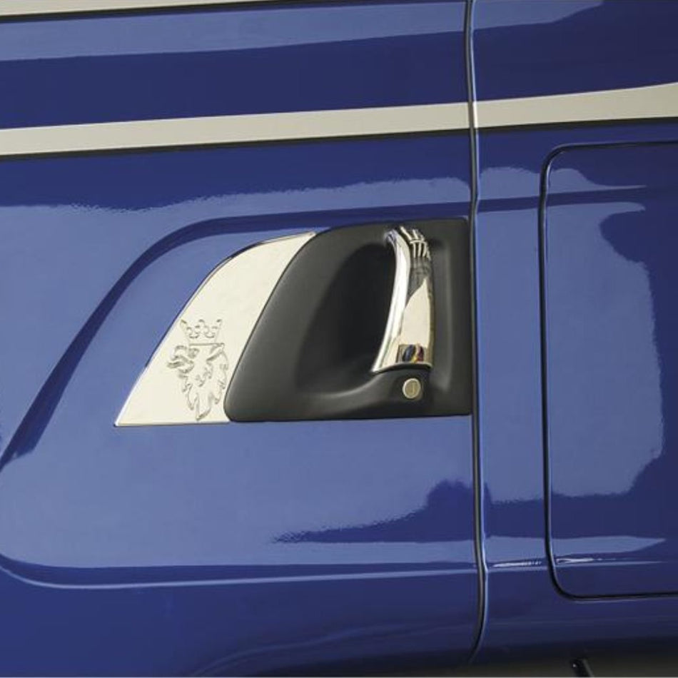Moldura Maçaneta Porta Scania Série 4 5 Cromado 2 Pçs