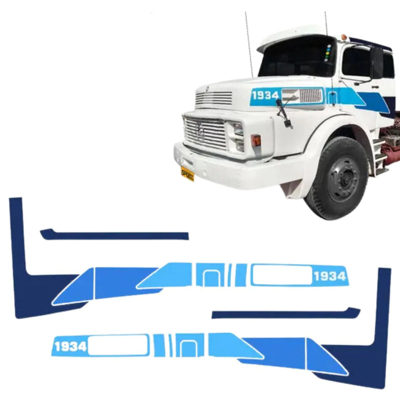 Faixa Lateral Adesivo Mercedes-Benz 1934 Azul Original