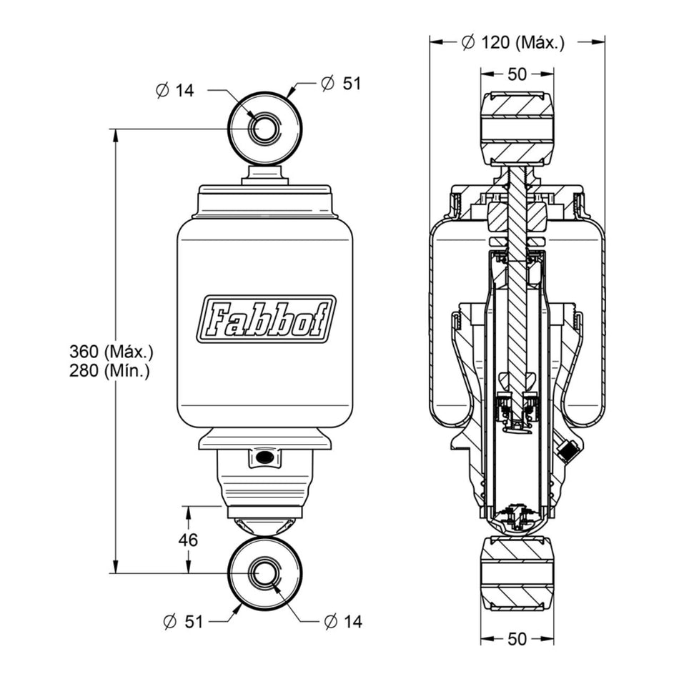 Conjunto Molas Pneumáticas Cabine Mercedes Axor Traseira