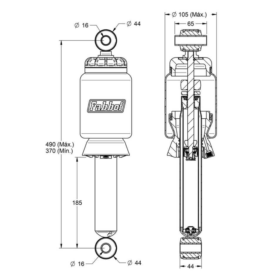 Mola Pneumática Cabine Iveco Stralis Traseira c/ Amortecedor