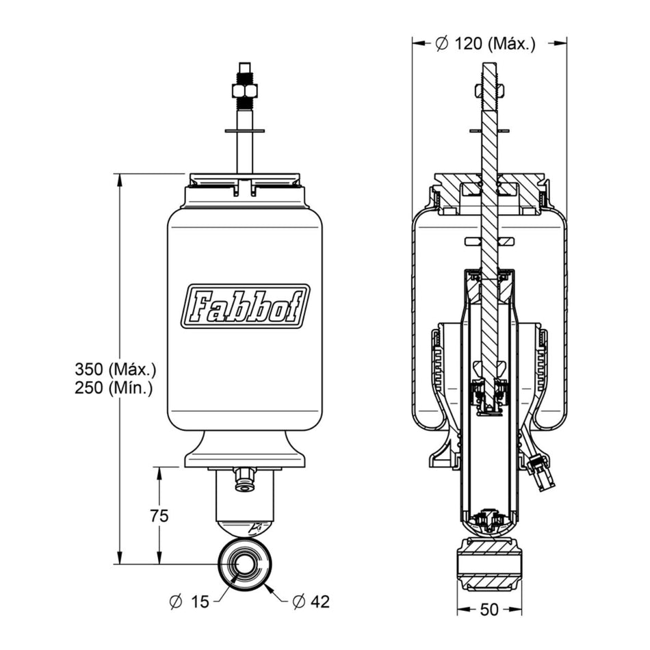 Molas Pneumáticas Cabine Scania P G 2019+ Traseira
