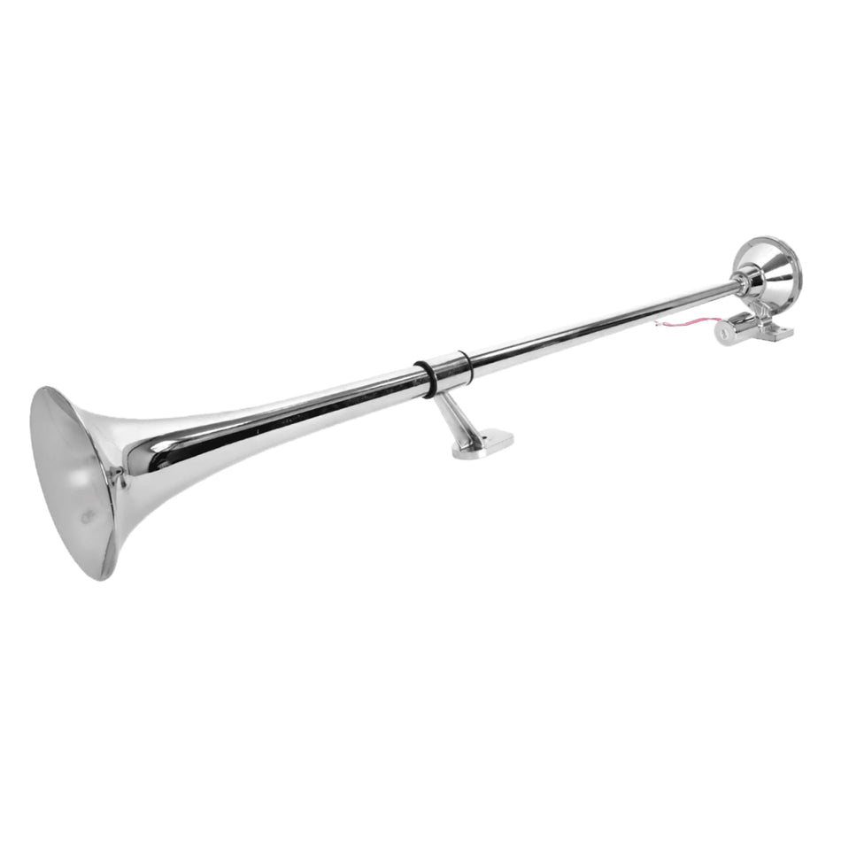 Buzina Marítima 1m 12/24V Ferro Cromado - Kit Completo