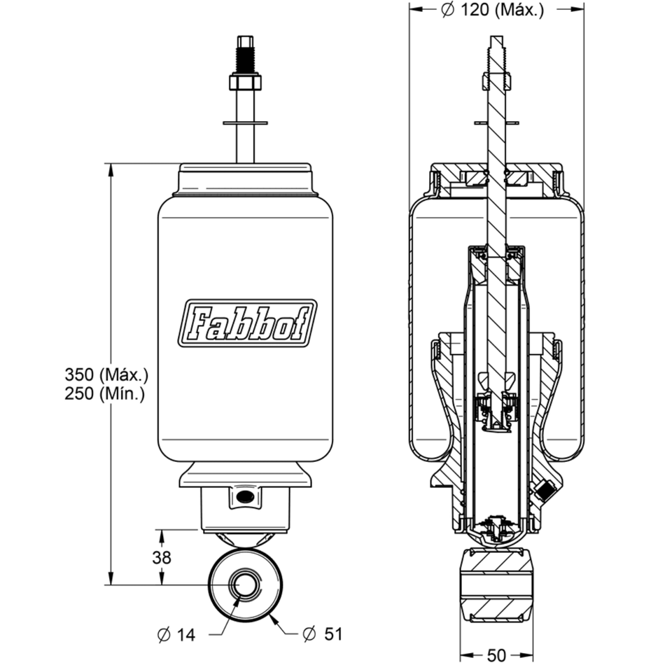 Mola Pneumática Cabine Scania Série 5 P/G/R até 2018