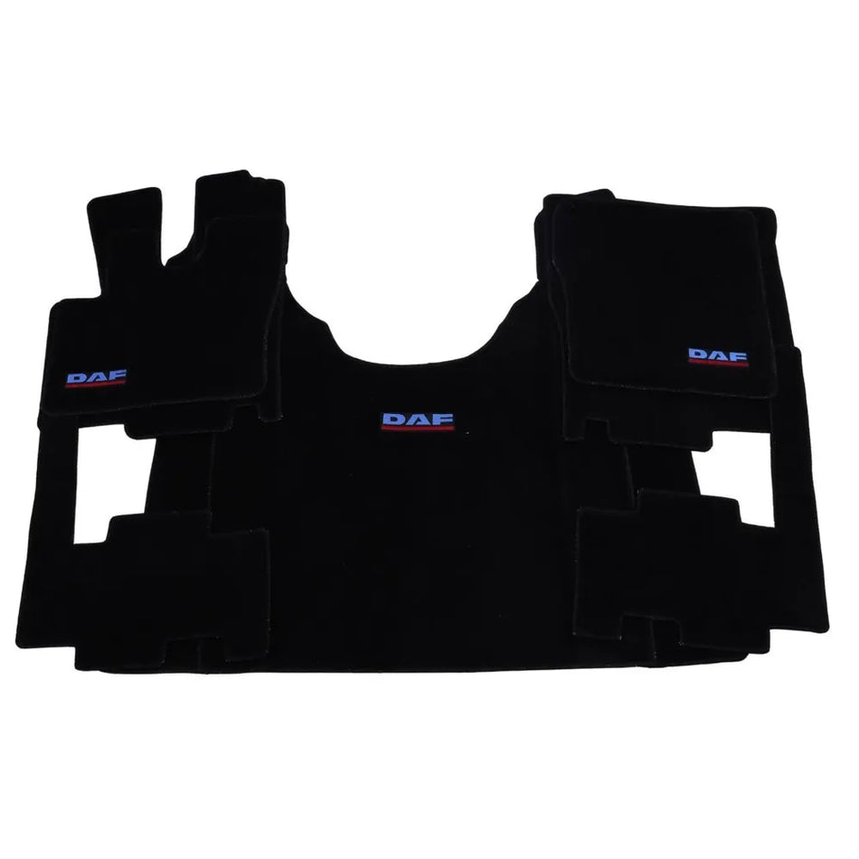 Jogo Tapete Preto DAF XF 7 Peças Borracha Overlock