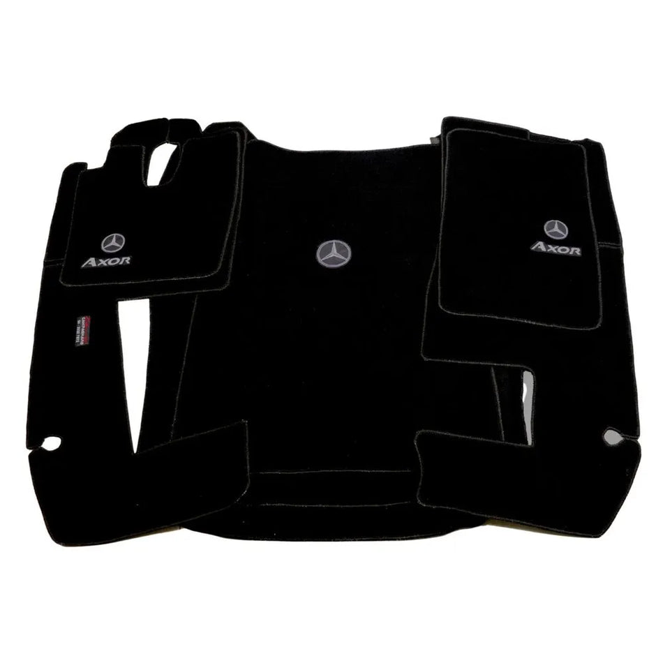 Jogo Tapete Preto Mercedes-Benz Axor 5 Peças Borracha