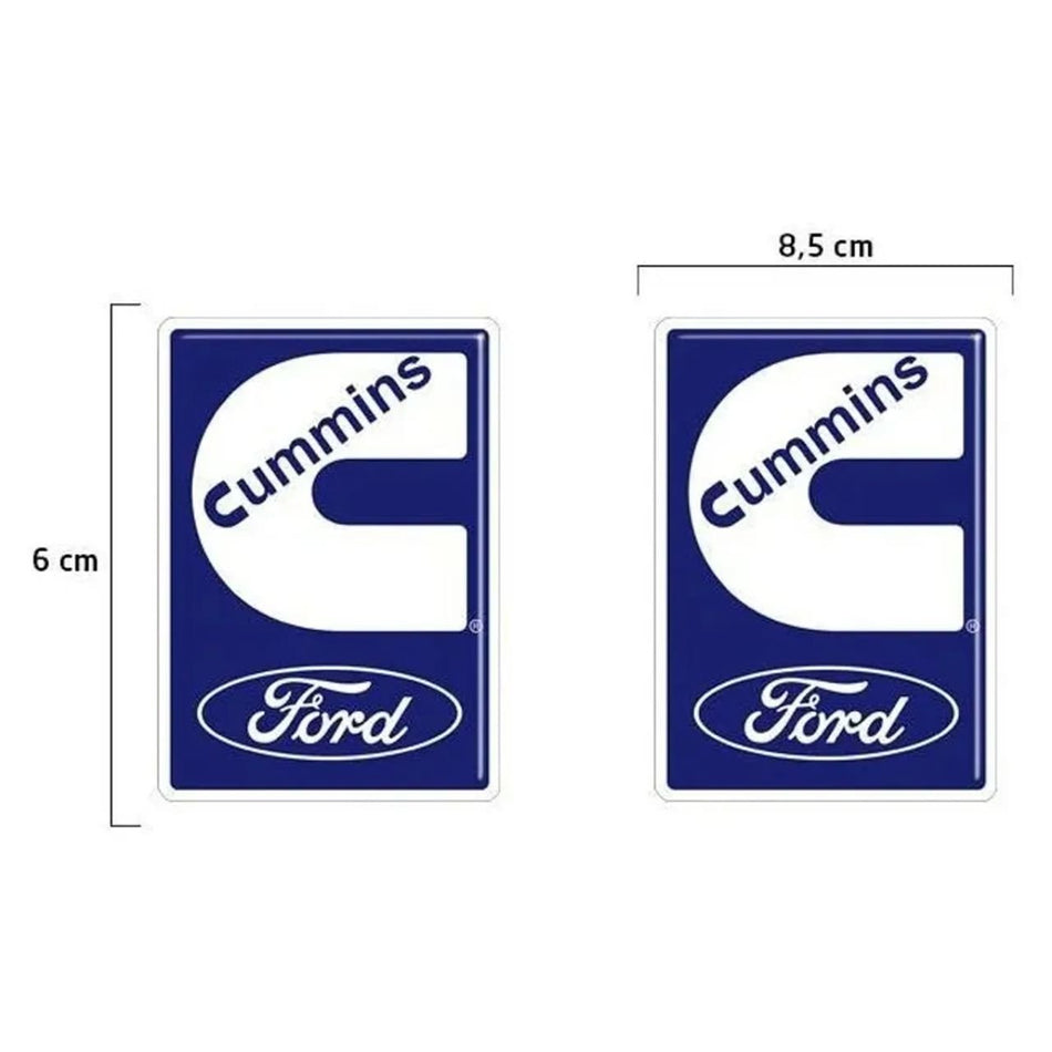 Par Emblema Lateral Ford Cargo Azul CUMMINS 2000-2011