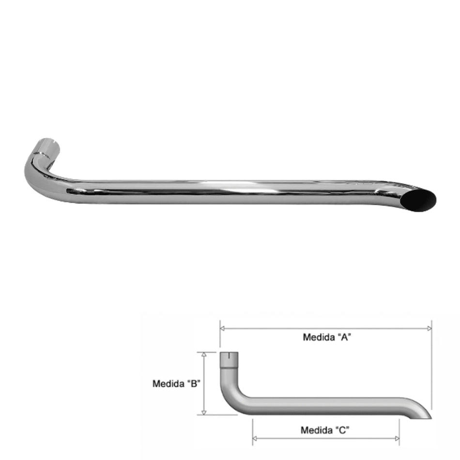 Tubo Lateral Cromado 5" Caminhão - Diversos Tamanhos
