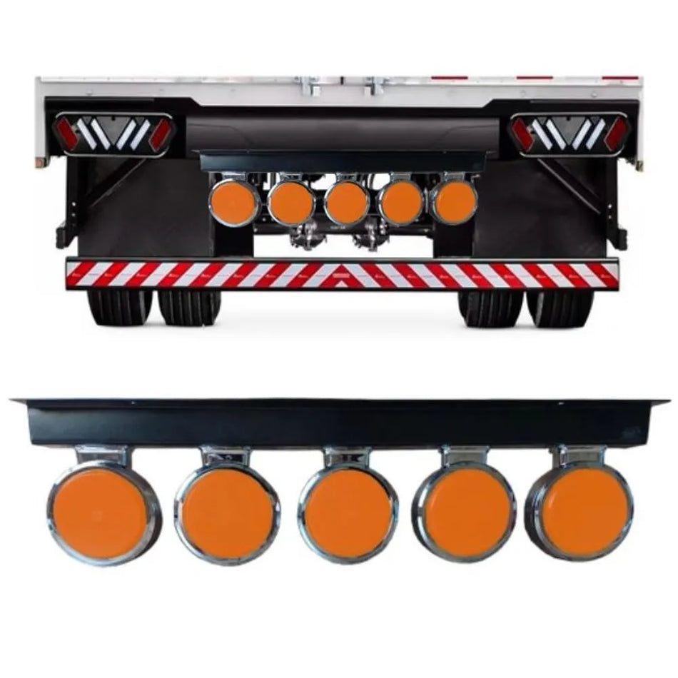 Conjunto Foguinho 5 Marias LED Laranja Caminhão Carreta