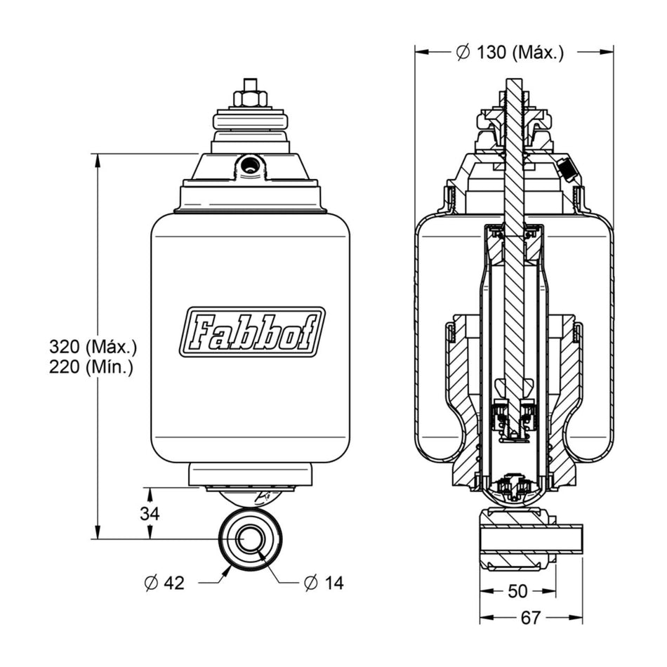 Conjunto Molas Pneumáticas Cabine Volvo FH 2015-2020 Dianteira