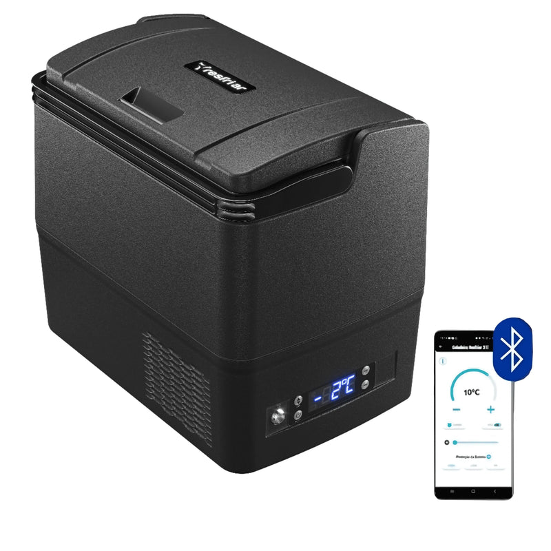 Geladeira Caminhão 18L 12v 24v Bluetooth App Black