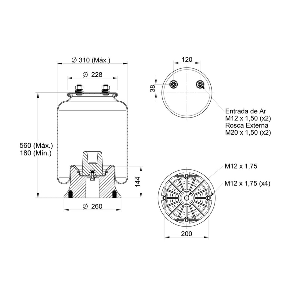 Mola Pneumática Facchini Vanderleia SRF Suspensão Eixo