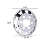 Calota Dianteira Bright Truck Aro 17,5 Cubo Maior Cromada